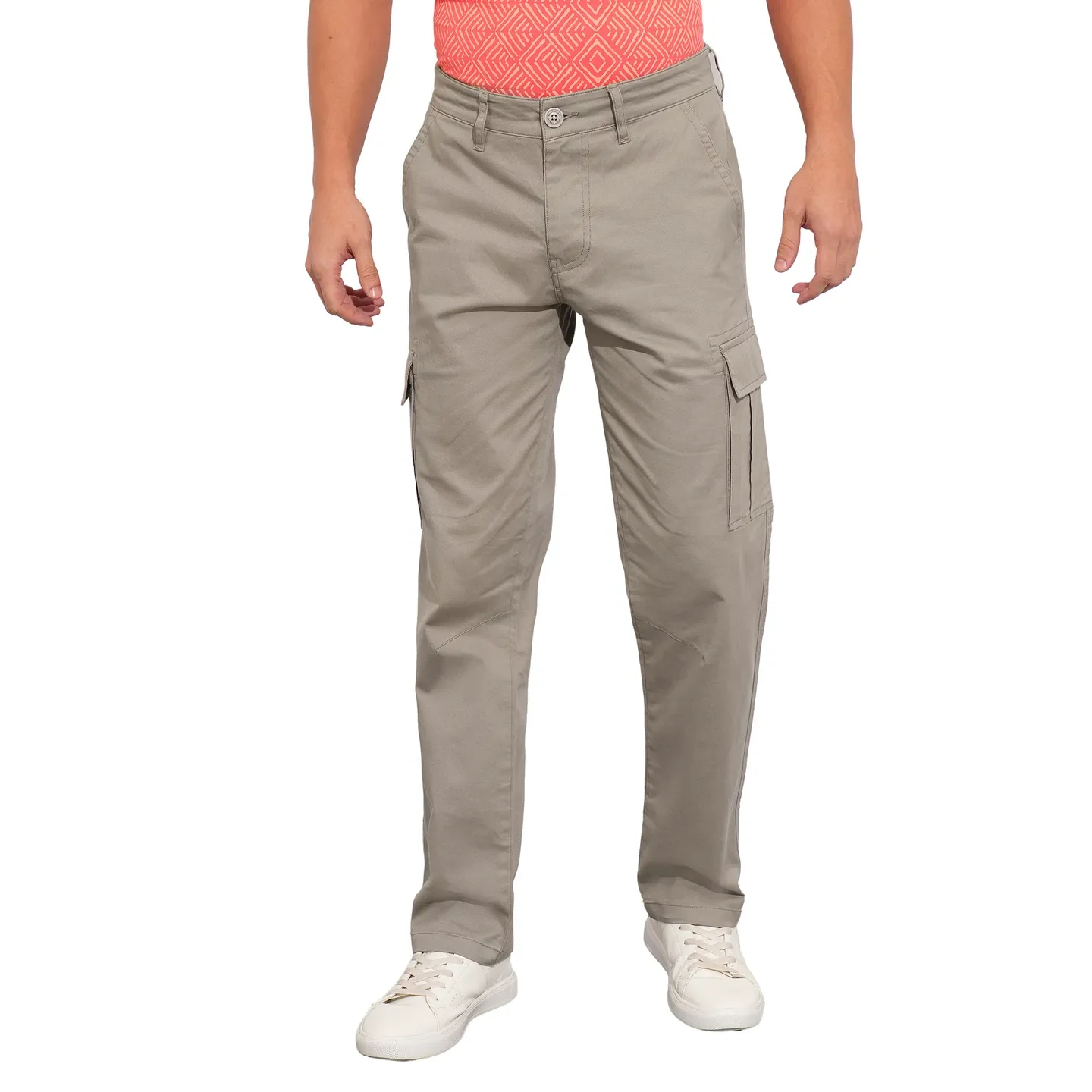 Grey Slim Fit Men's Cargos by Being Human Clothing