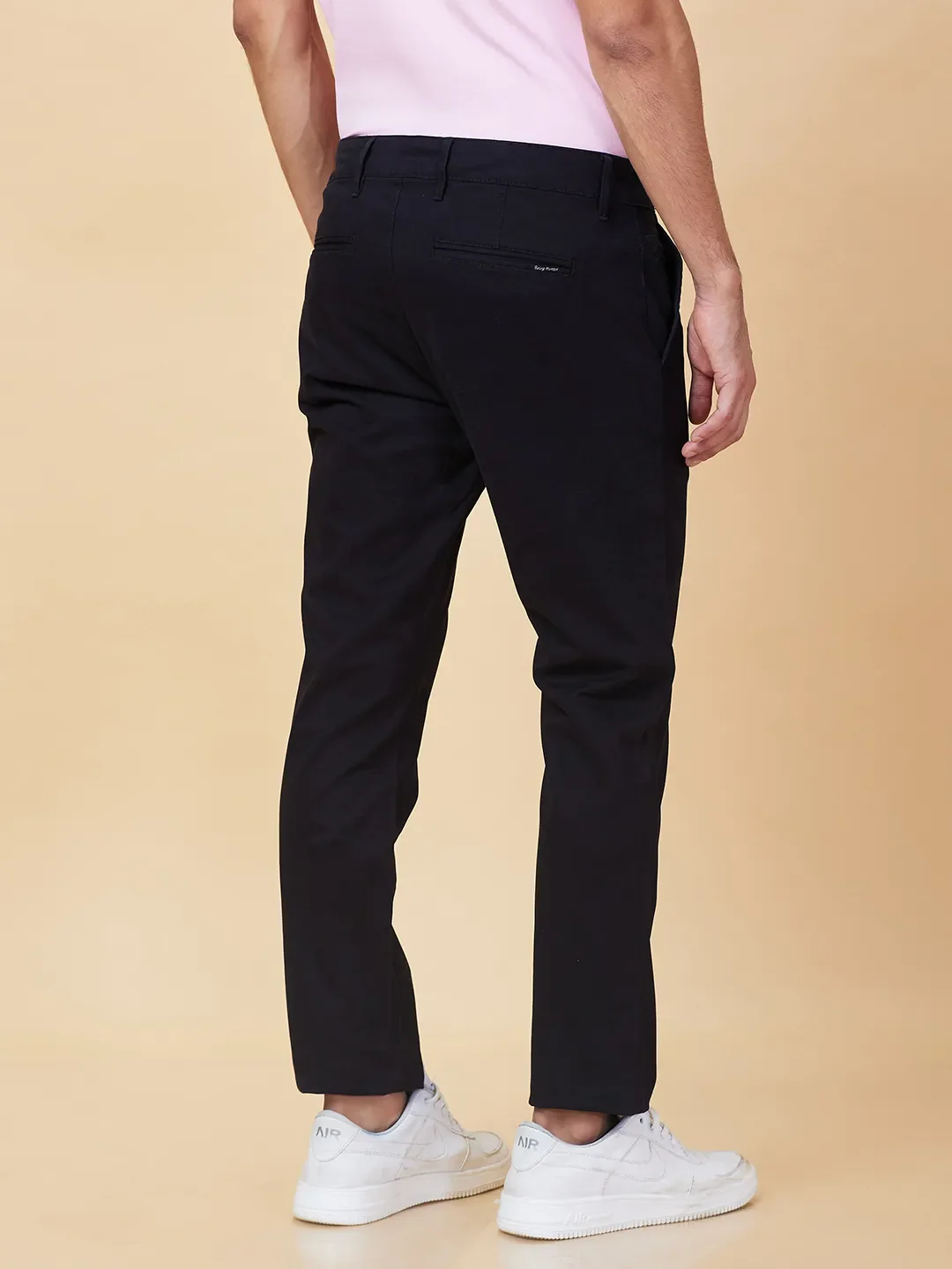Black Slim Fit Men's Chinos by Being Human Clothing - Image 3