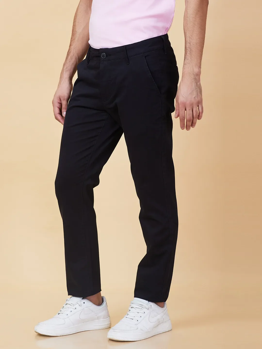 Black Slim Fit Men's Chinos by Being Human Clothing - Image 4