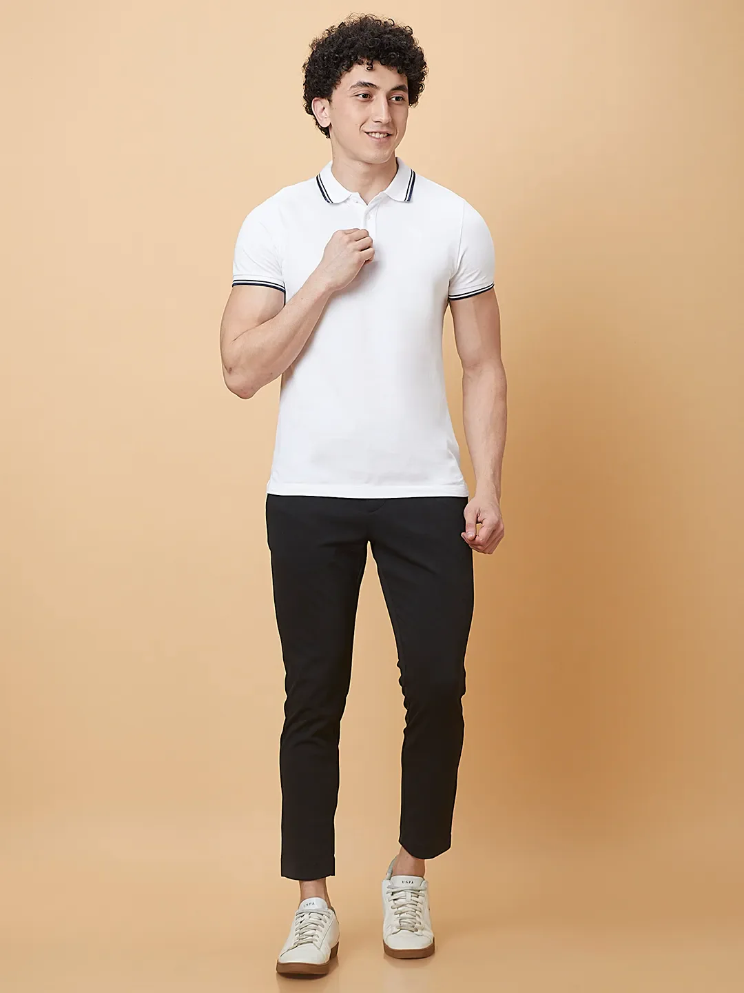 Black Cropped fit Men's Chinos by Being Human Clothing - Image 6