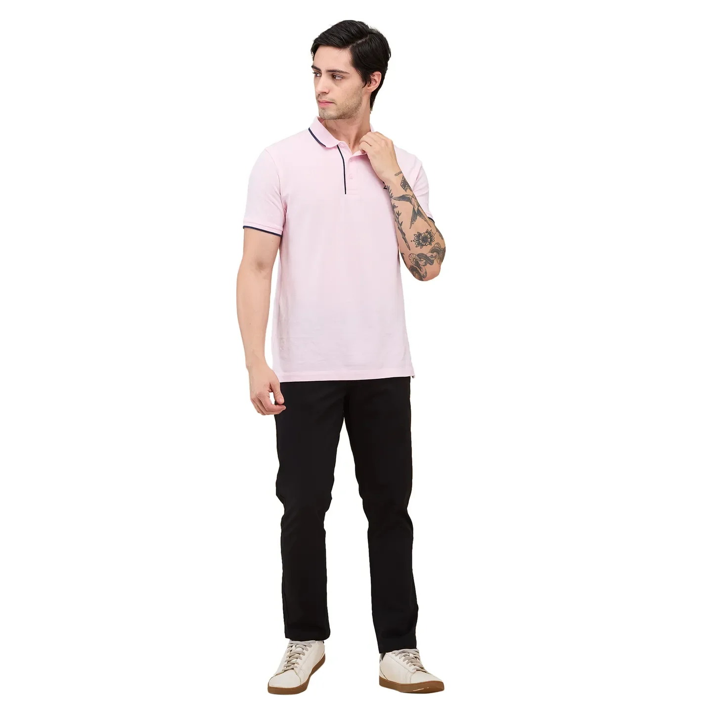 Black Cropped fit Men's Chinos by Being Human Clothing - Image 2