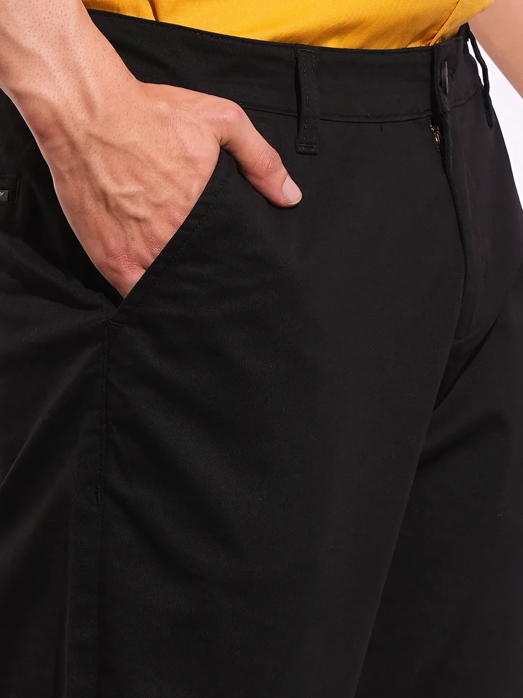 Black Slim Fit Men's Chinos by Being Human Clothing - Image 5