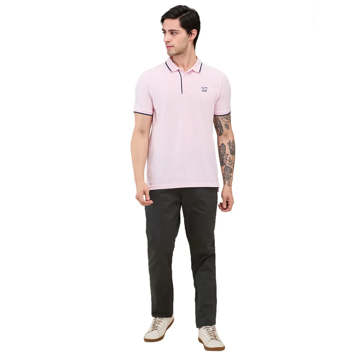 Bottle Green Slim Fit Chinos For Men By Being Human Clothing - Image 2