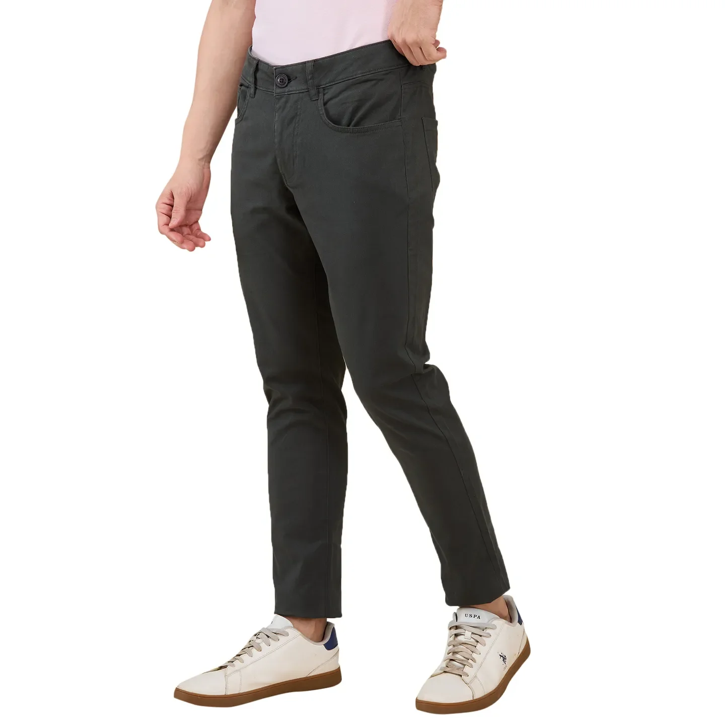 Green Cropped fit Men's Chinos by Being Human Clothing - Image 4