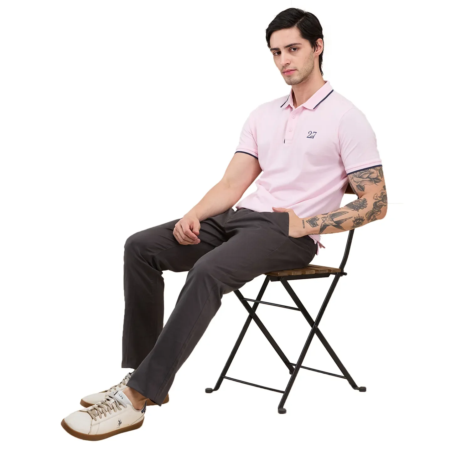 Grey Slim Fit Men's Chinos by Being Human Clothing - Image 6