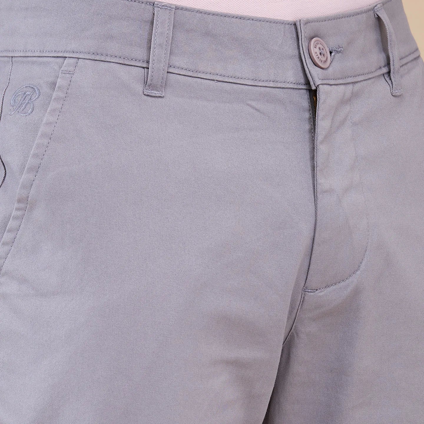 Grey Slim Fit Chinos For Men By Being Human Clothing - Image 5