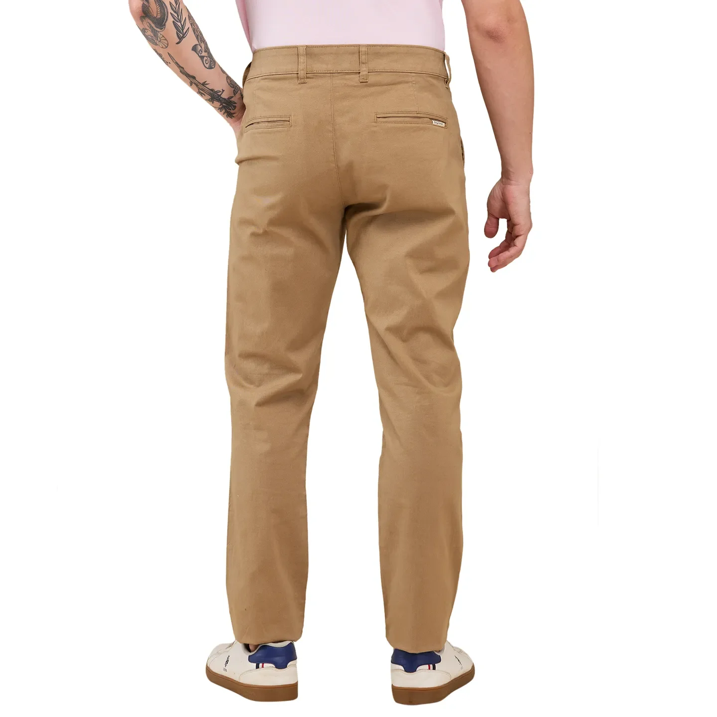 Khaki Slim Fit Chinos For Men By Being Human Clothing - Image 3