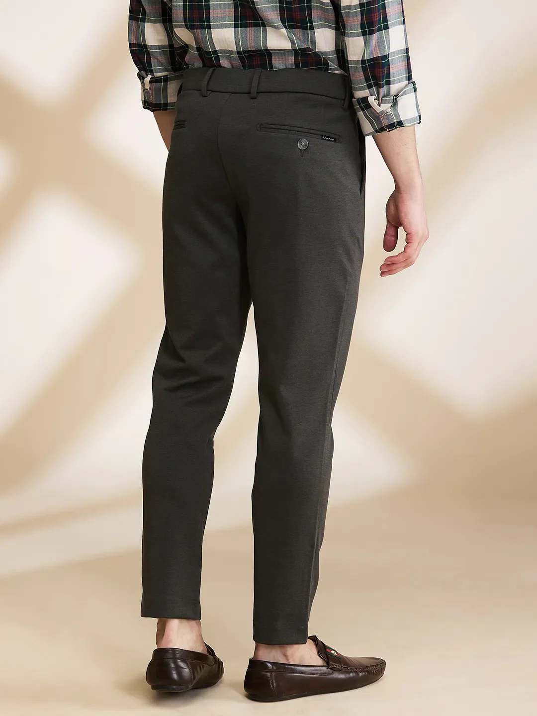 Olive Cropped fit Men's Chinos by Being Human Clothing - Image 3
