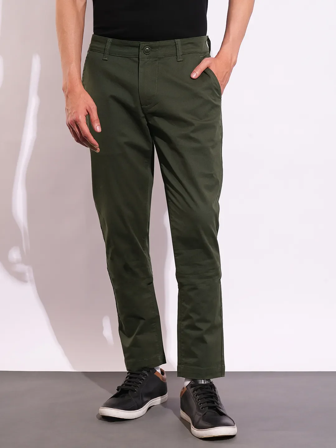 Grey Slim Fit Men's Chinos by Being Human Clothing