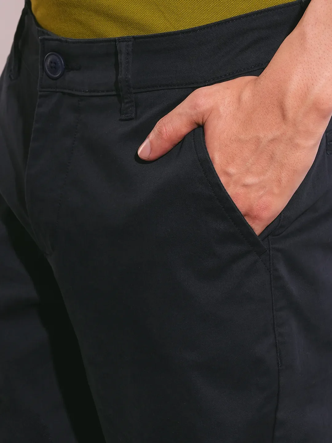 Blue Slim Fit Men's Chinos by Being Human Clothing - Image 5