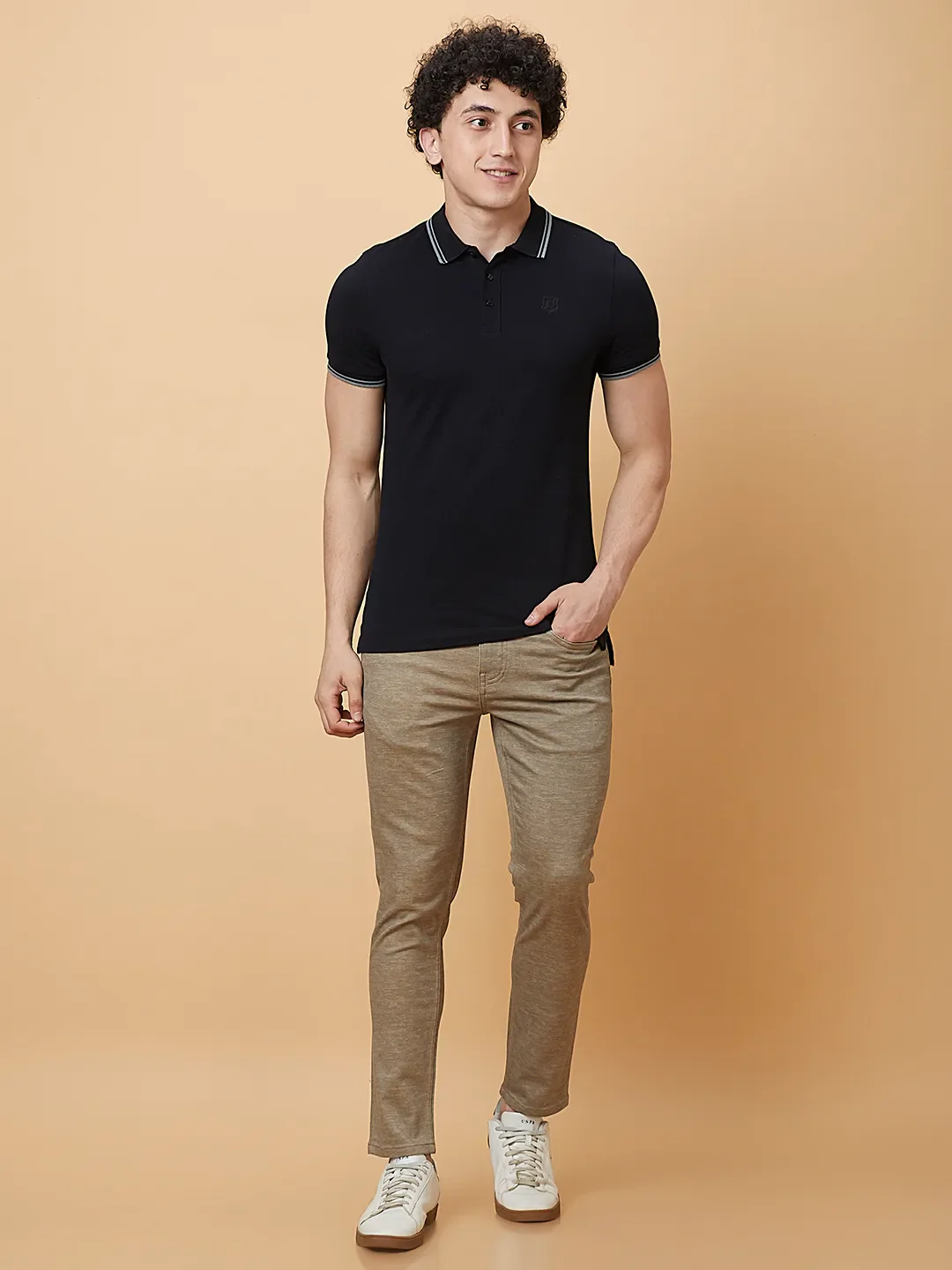 Olive Cropped fit Men's Chinos by Being Human Clothing - Image 3