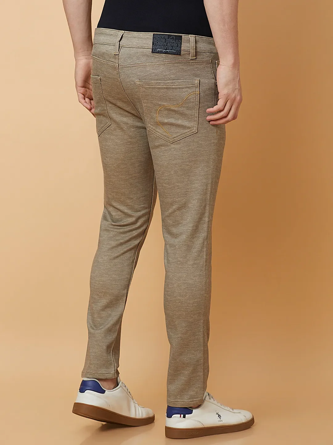Olive Cropped fit Men's Chinos by Being Human Clothing - Image 4