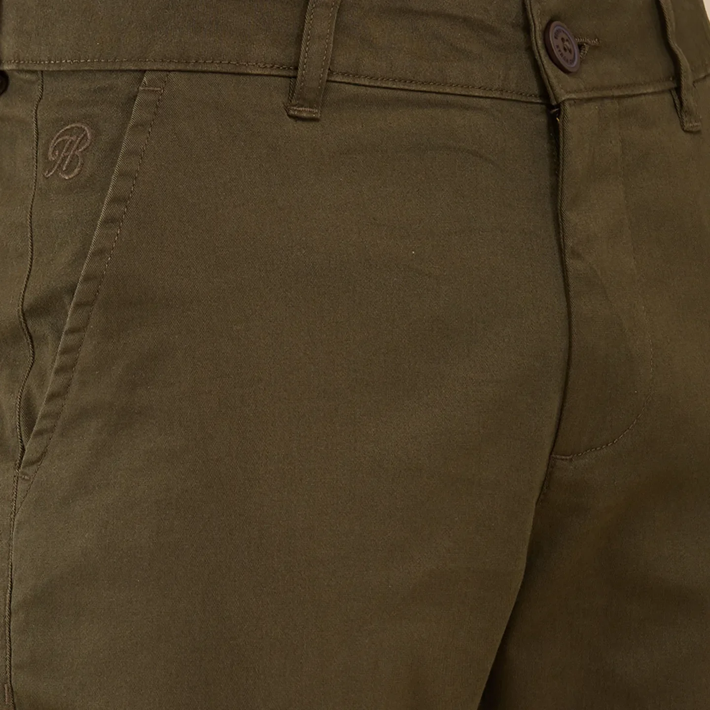 Olive Slim Fit Men's Chinos by Being Human Clothing - Image 5