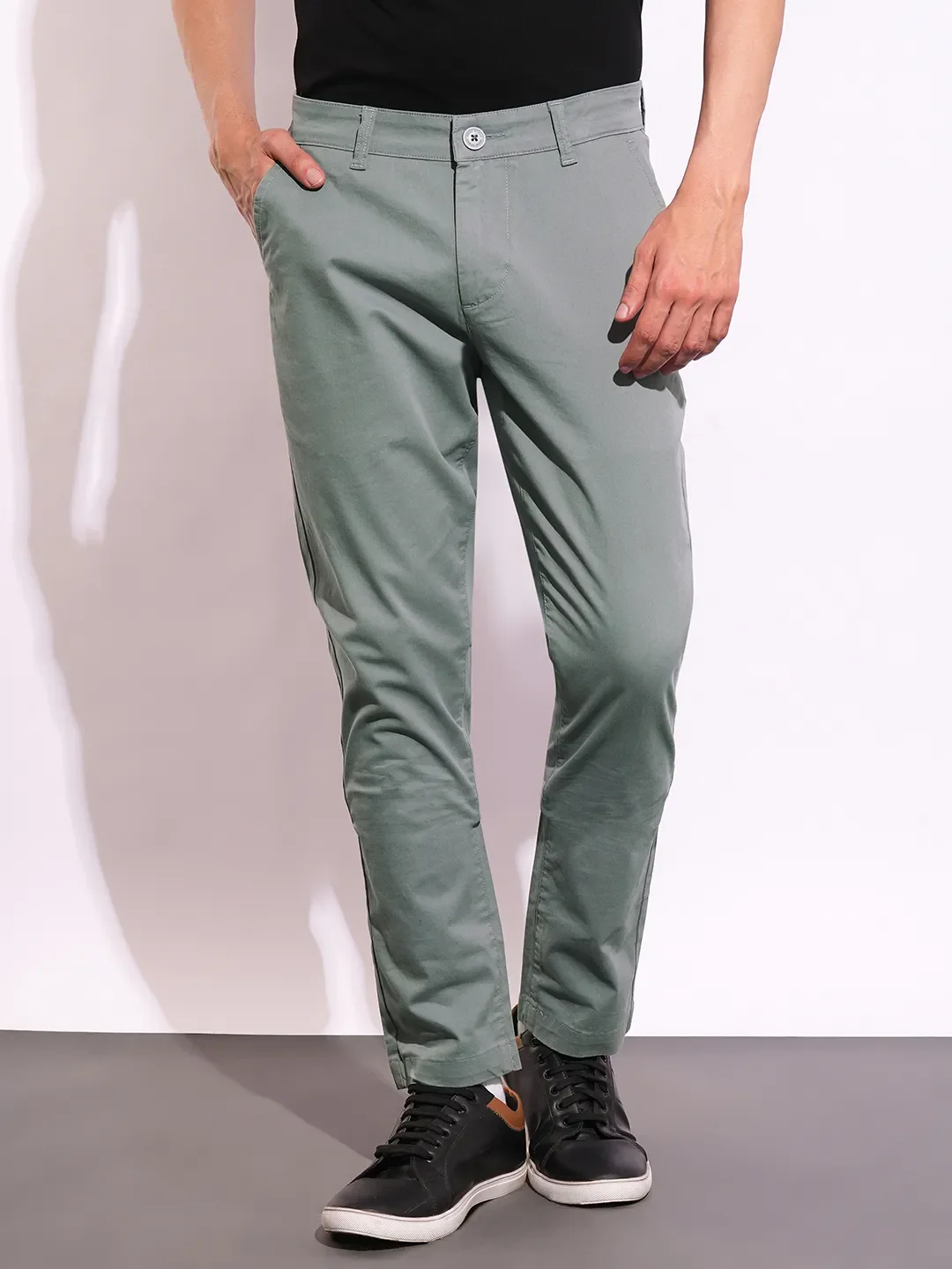 Grey Slim Fit Men's Chinos by Being Human Clothing