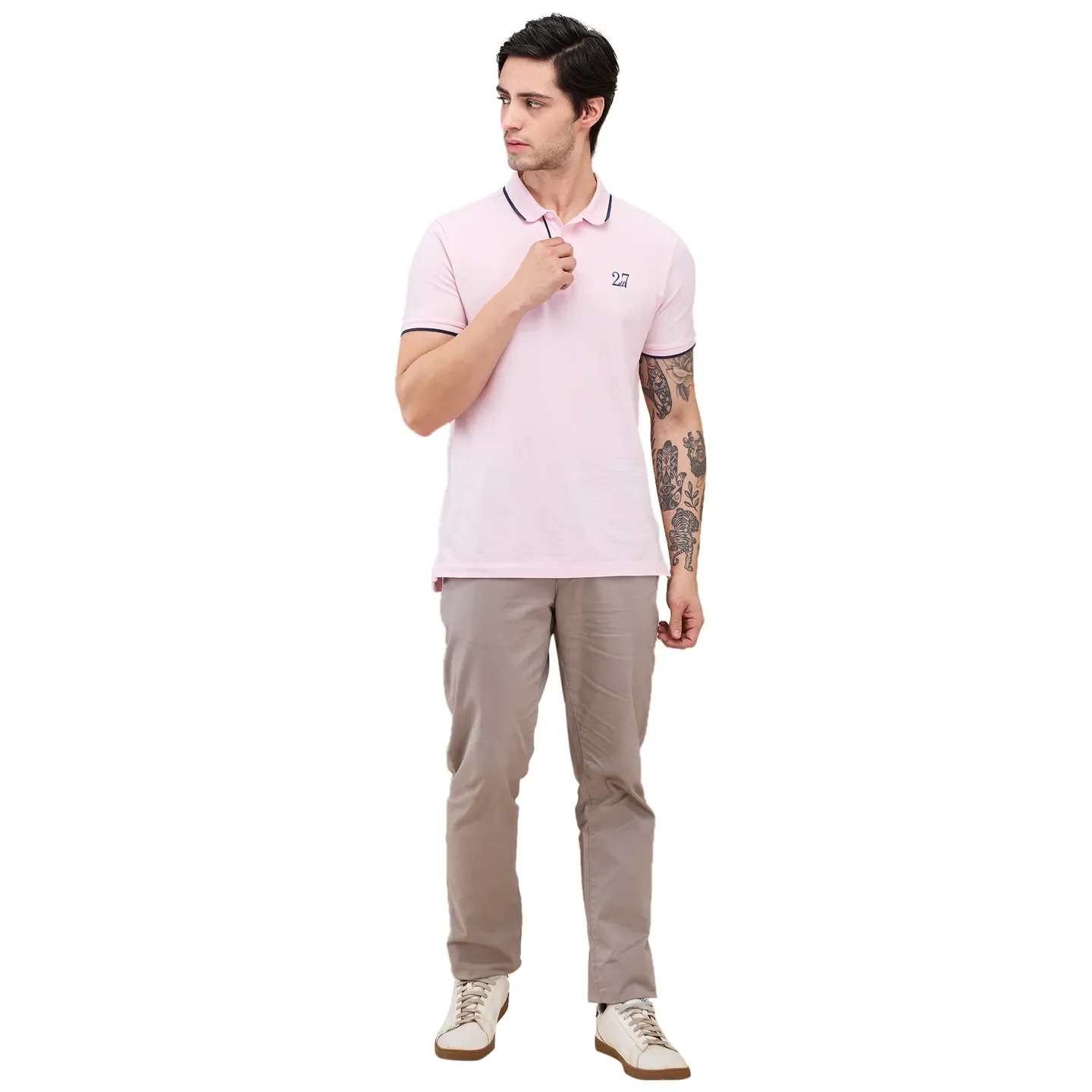 Grey Slim Fit Men's Chinos by Being Human Clothing - Image 2