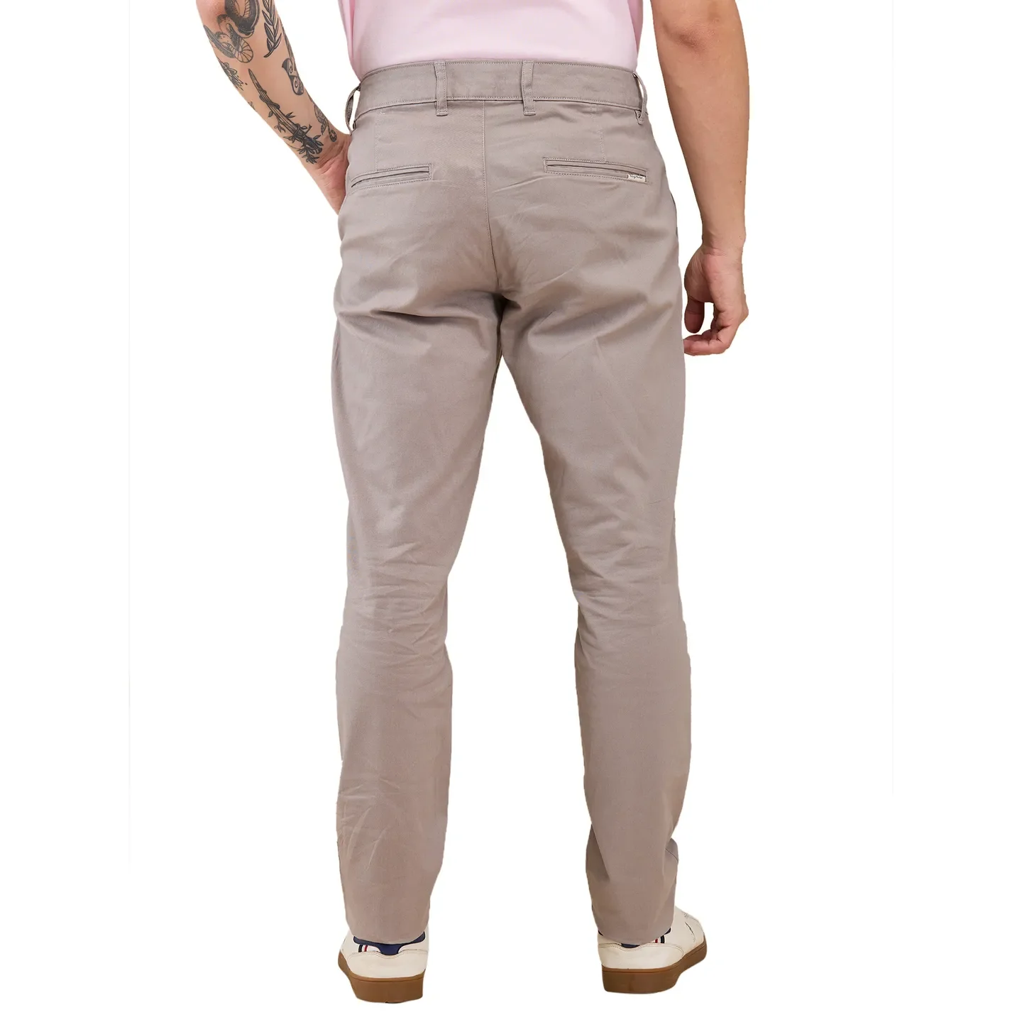 Grey Slim Fit Men's Chinos by Being Human Clothing - Image 3
