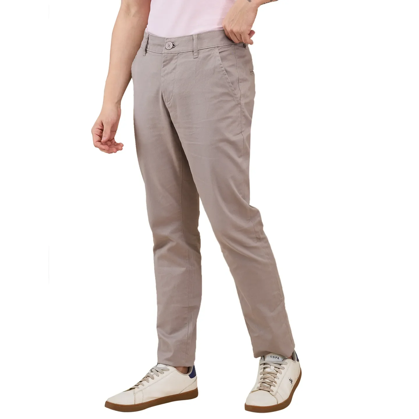 Grey Slim Fit Men's Chinos by Being Human Clothing - Image 4