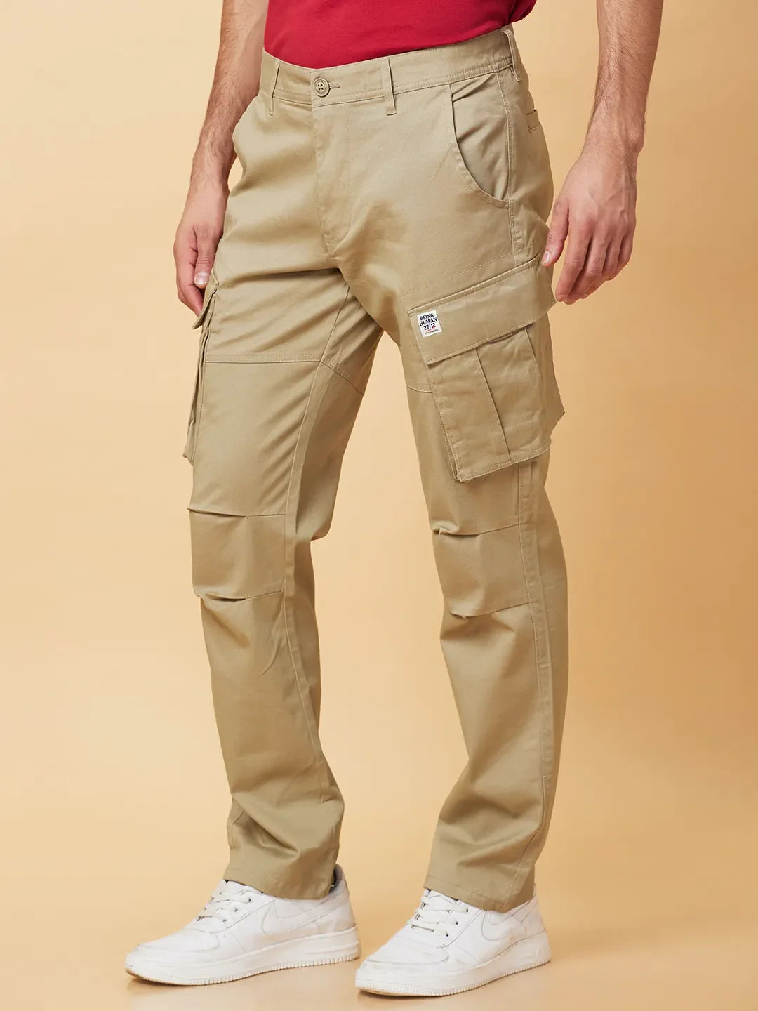 Grey Cropped fit Men's Chinos by Being Human Clothing - Image 4