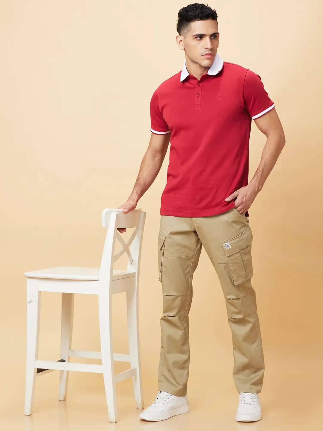Grey Cropped fit Men's Chinos by Being Human Clothing - Image 6