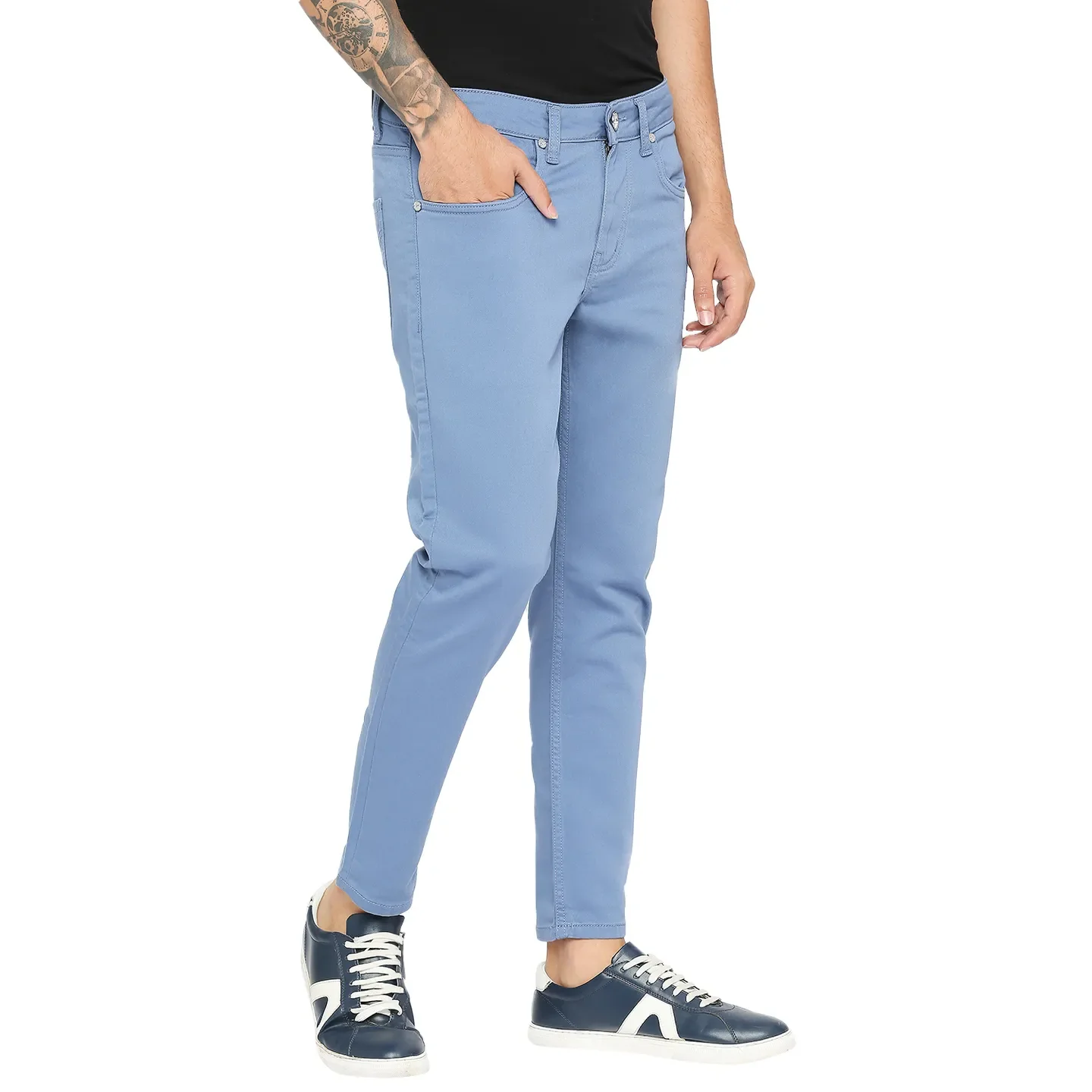 Blue Skinny Fit Men's Denims by Being Human Clothing - Image 3