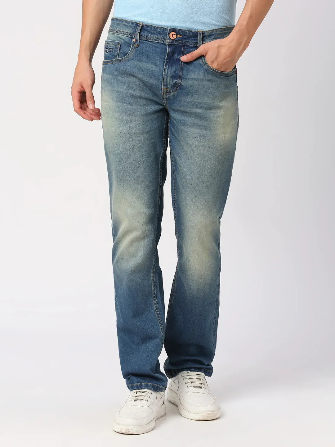 Blue Slim Straight Fit Men's Denims by Being Human Clothing