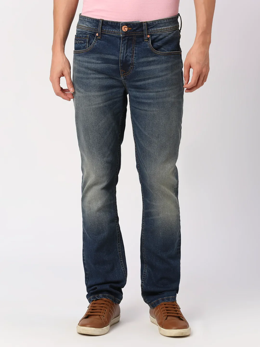 Blue Slim Straight Fit Men's Denims by Being Human Clothing - Image 2