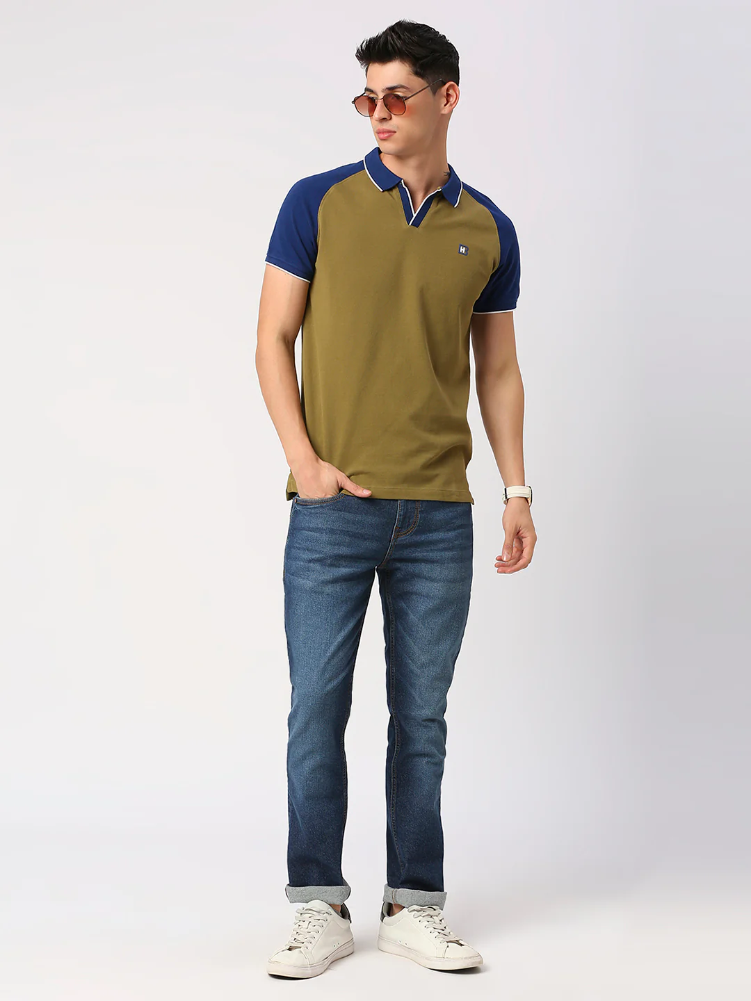 Blue Slim Straight Fit Denims For Men By Being Human Clothing - Image 6