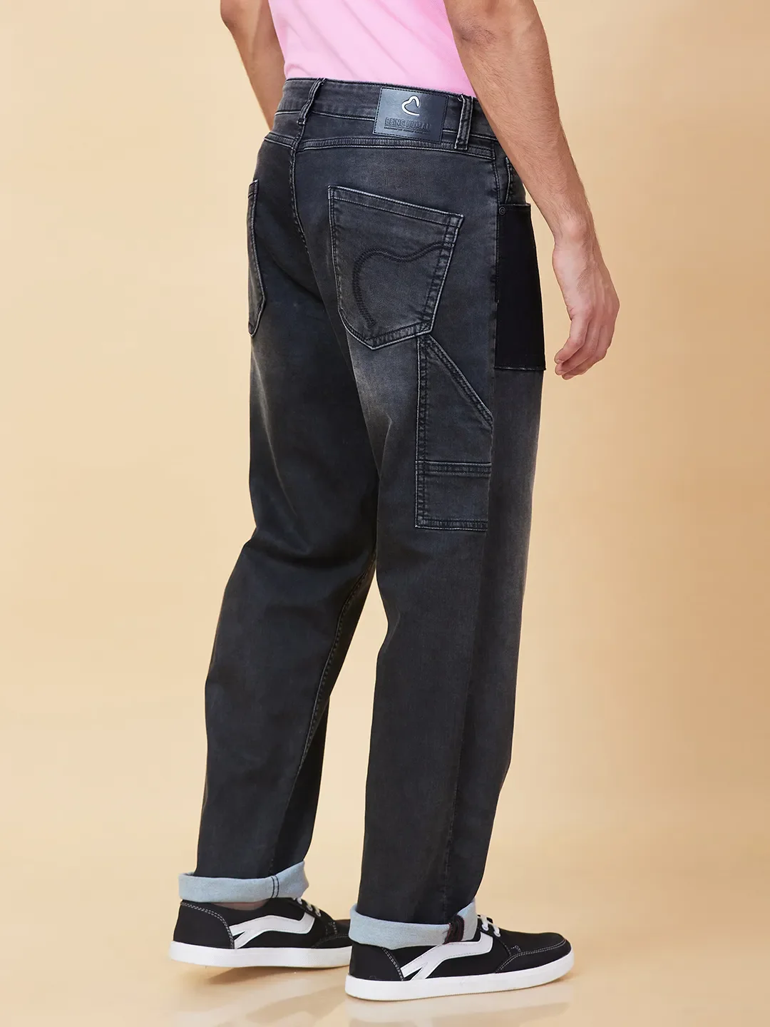 Black Anti Fit Denims For Men By Being Human Clothing - Image 3