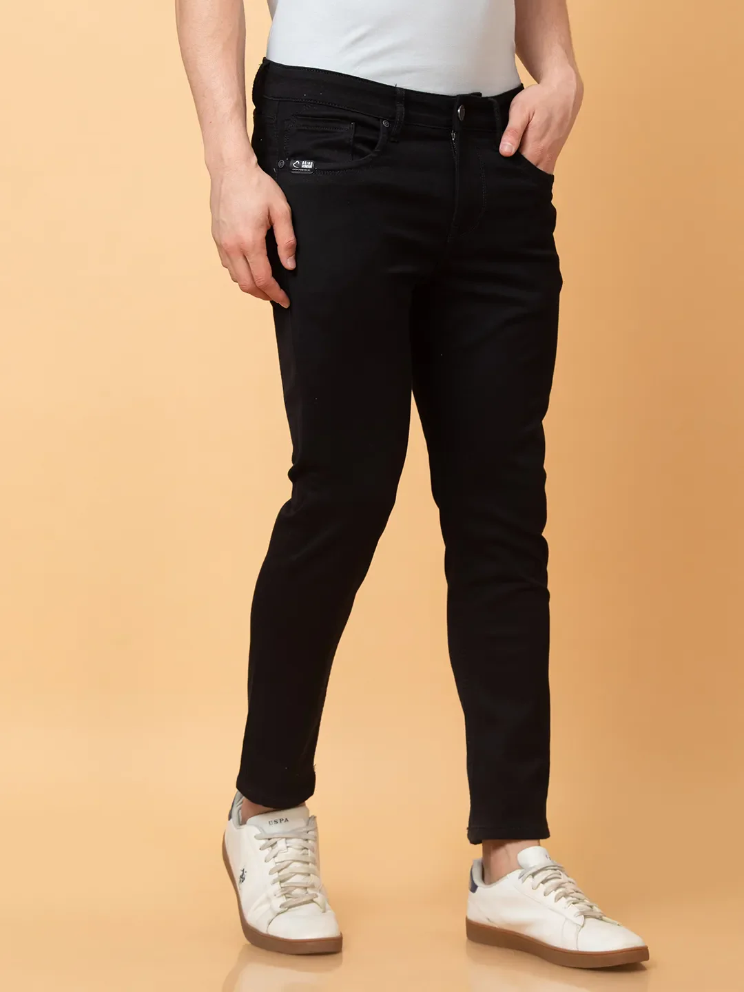 Black Cropped fit Men's Denims by Being Human Clothing - Image 4