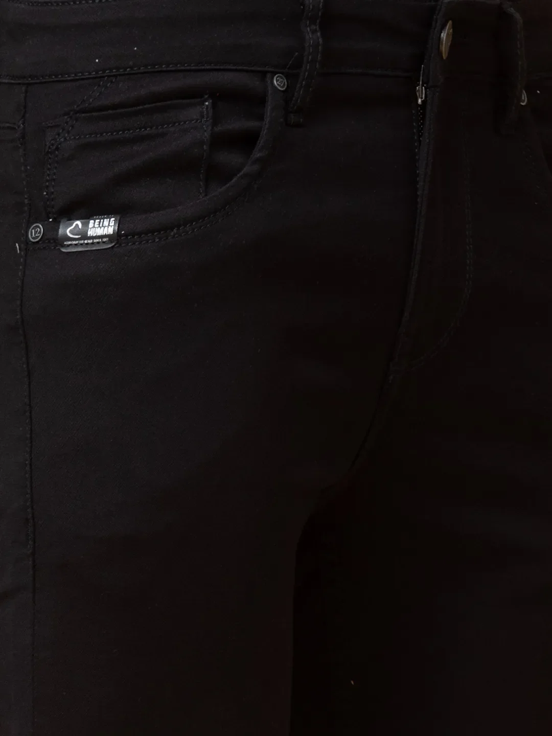 Black Cropped fit Men's Denims by Being Human Clothing - Image 5