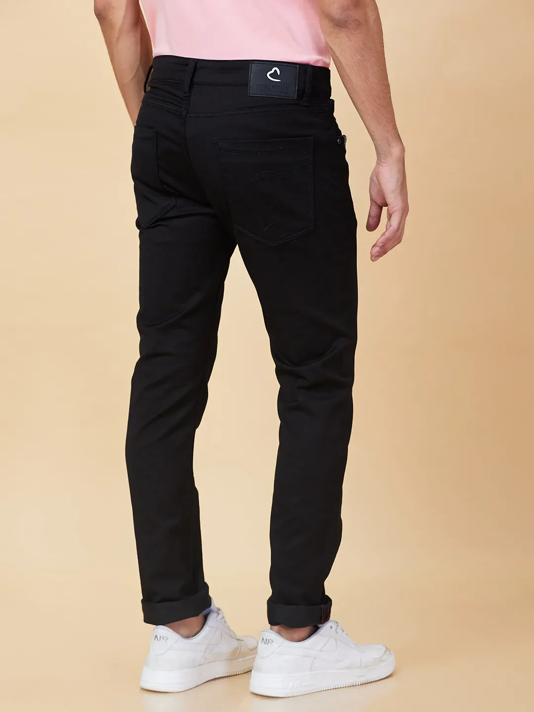 Black Skinny fit Men's Denims by Being Human Clothing - Image 3