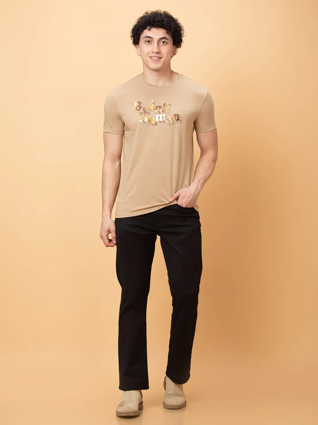 Black Boot Cut Fit Men's Denims by Being Human Clothing - Image 4