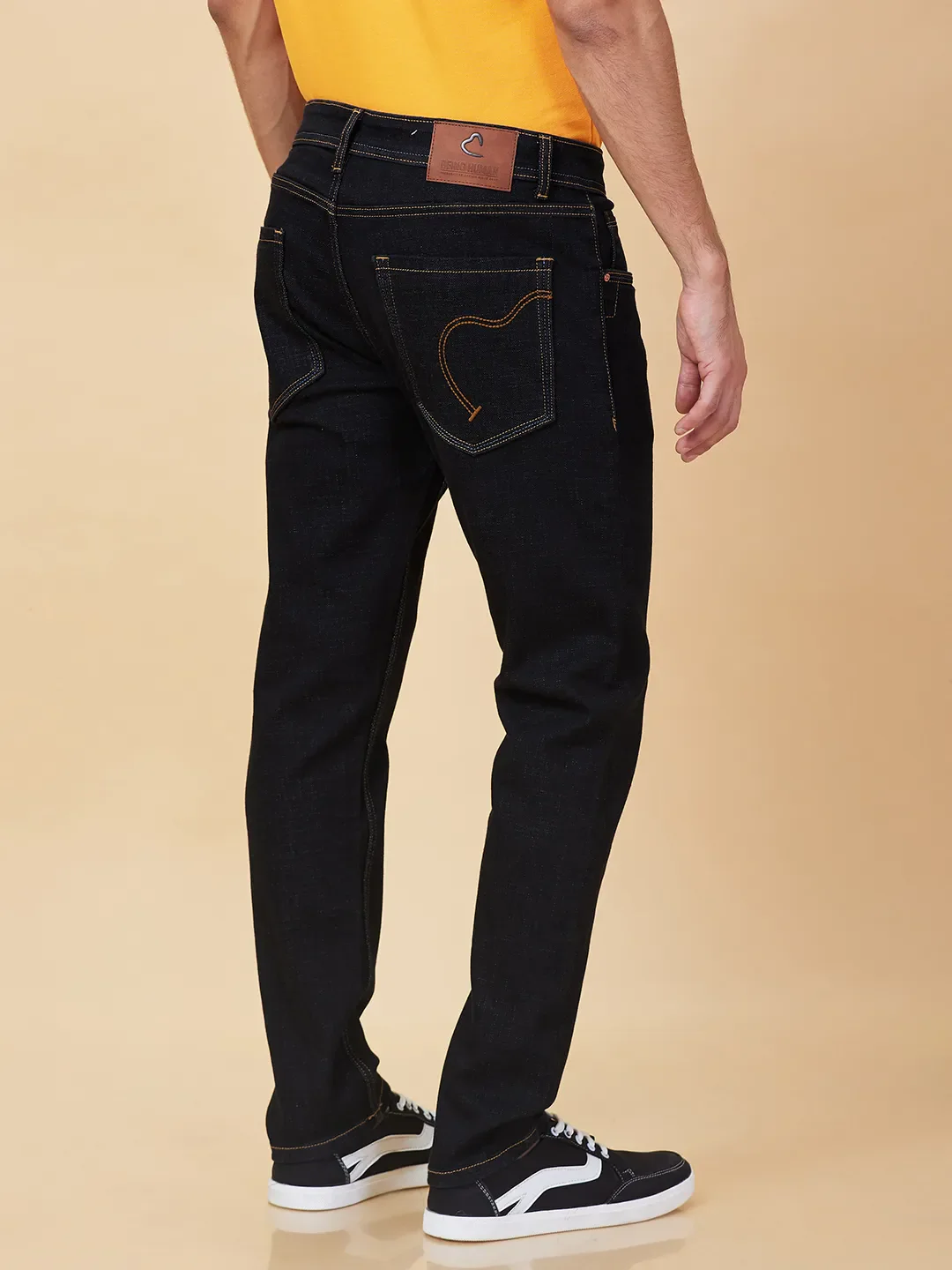 Black Cropped fit Men's Denims by Being Human Clothing - Image 3