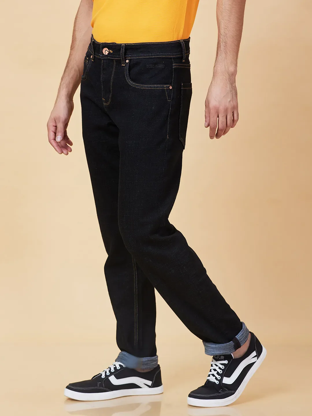 Black Slim Fit Men's Denims by Being Human Clothing - Image 4