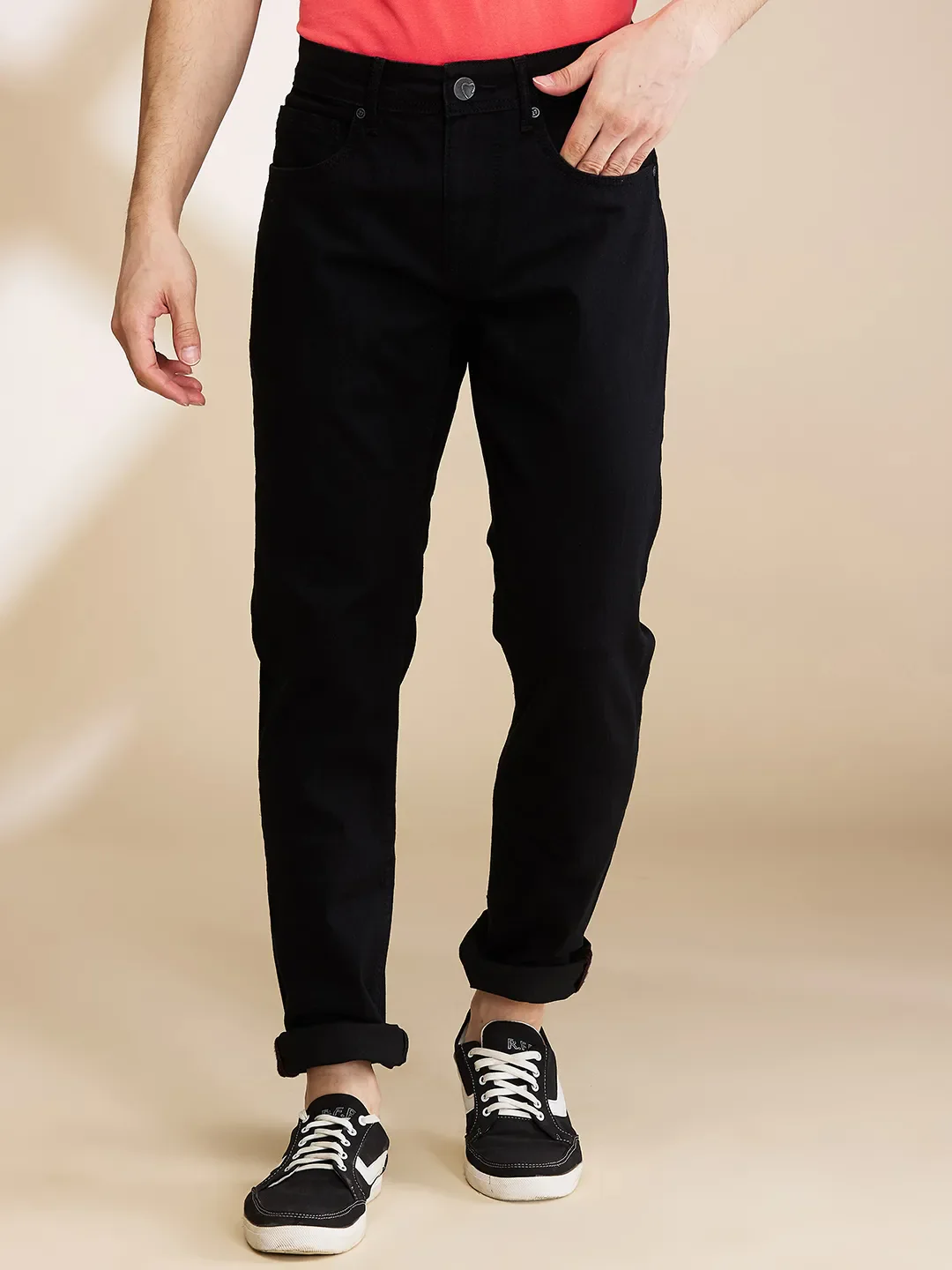 Black Skinny fit Men's Denims by Being Human Clothing