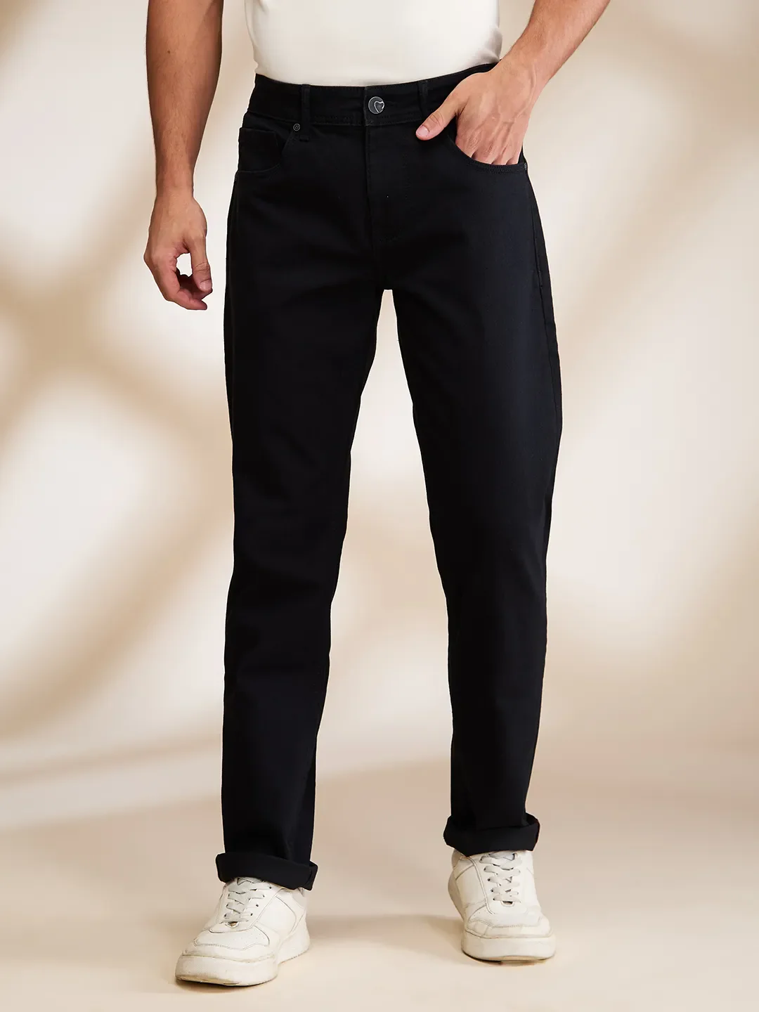 Black Slim Fit Denims For Men By Being Human Clothing