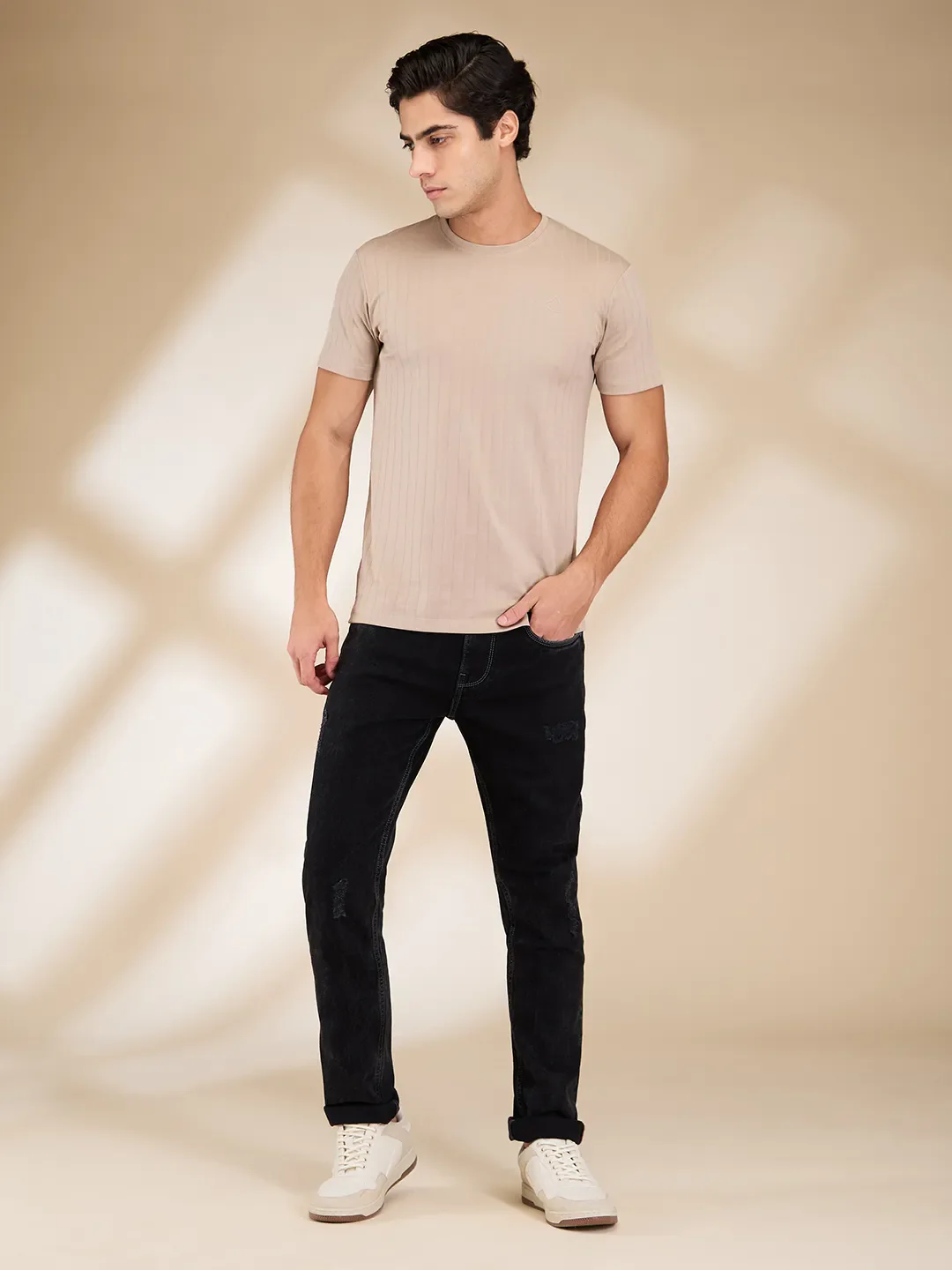 Black Skinny Fit Denims For Men By Being Human Clothing - Image 2