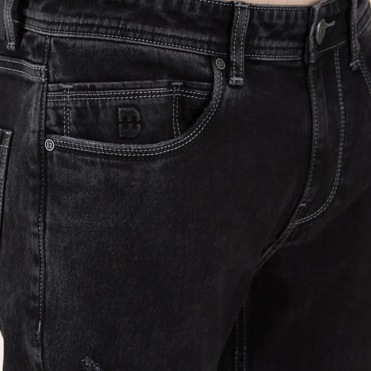 Black Anti Fit Denims For Men By Being Human Clothing - Image 5