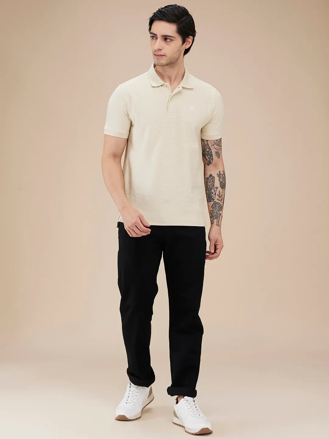 Black Straight Fit Denims For Men By Being Human Clothing - Image 2