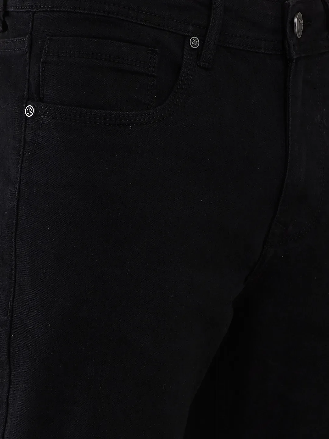 Black Straight Fit Denims For Men By Being Human Clothing - Image 5