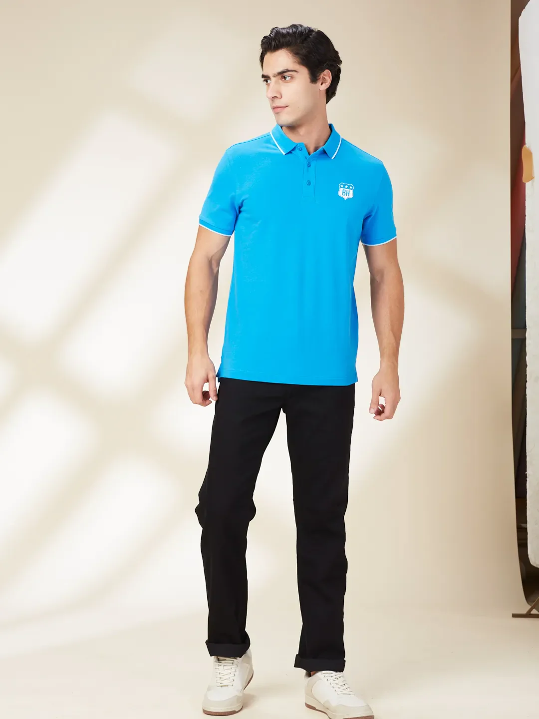 Black Straight Fit Men's Denims by Being Human Clothing - Image 2