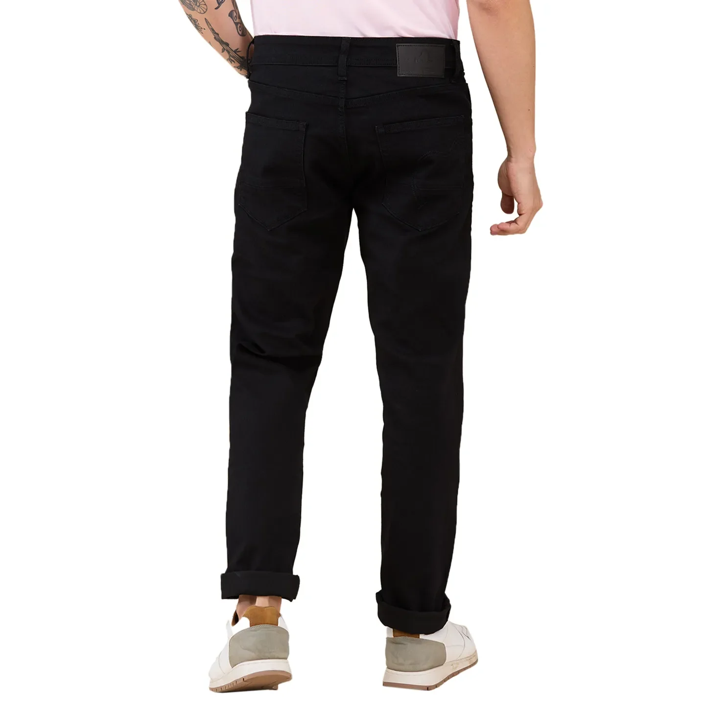 Black Slim Fit Men's Denims by Being Human Clothing - Image 3