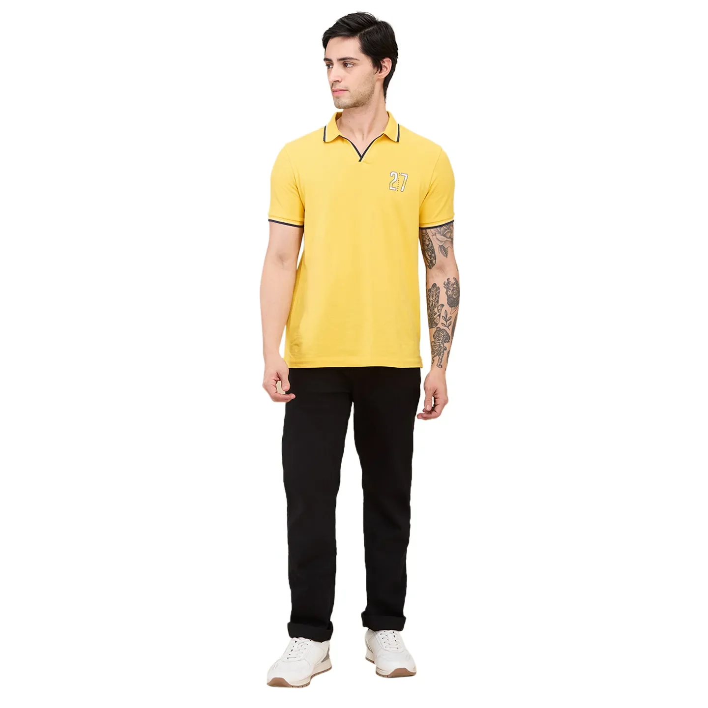 Black Straight Fit Men's Denims by Being Human Clothing - Image 2