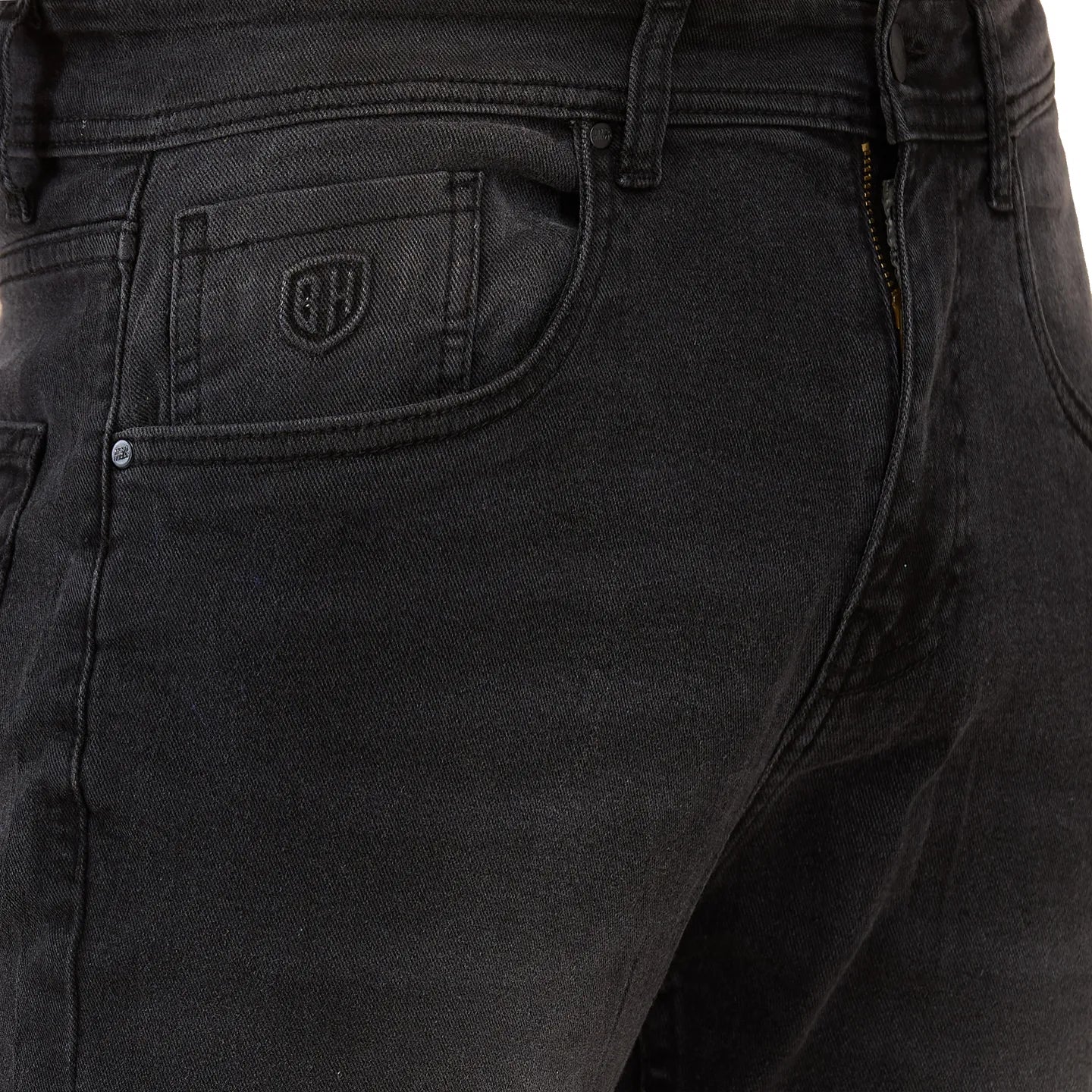 Black Slim Fit Men's Denims by Being Human Clothing - Image 5