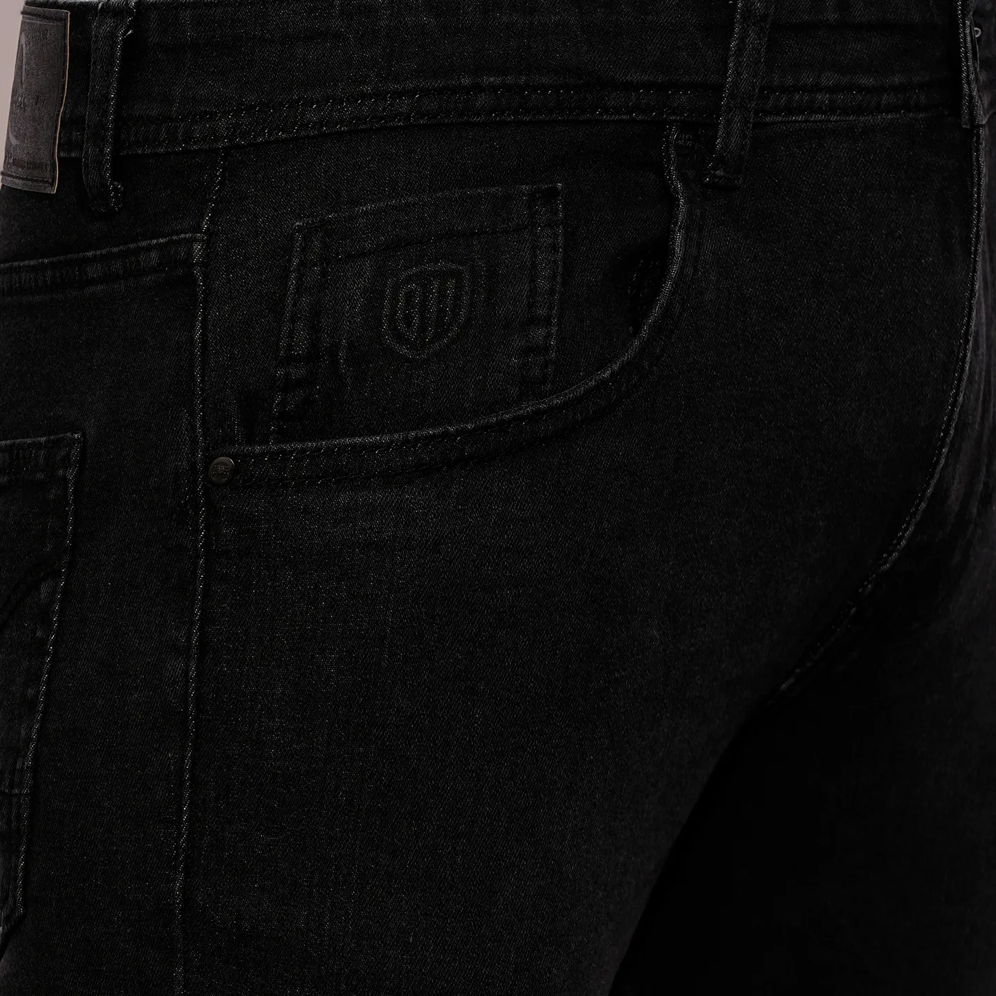 Black Slim Fit Men's Denims by Being Human Clothing - Image 5
