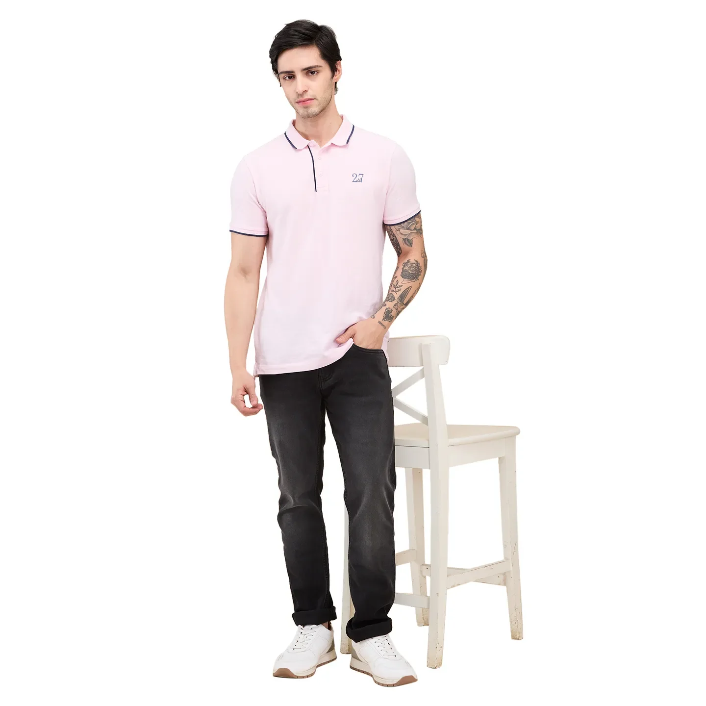 Black Straight Fit Men's Denims by Being Human Clothing - Image 6