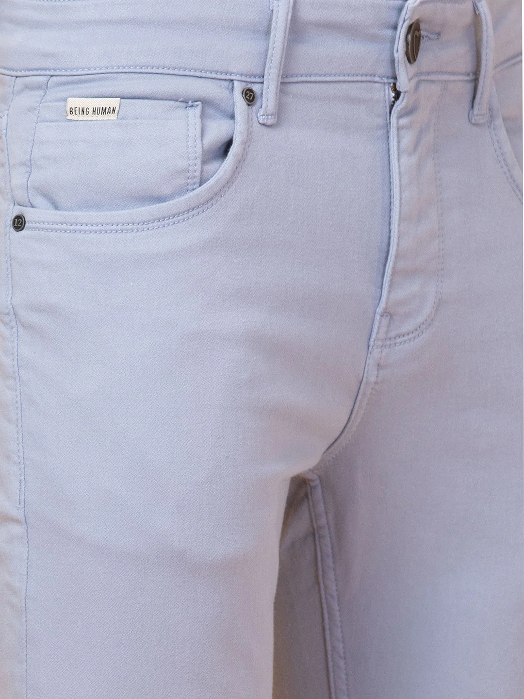 Blue Cropped Fit Denims For Men By Being Human Clothing - Image 5