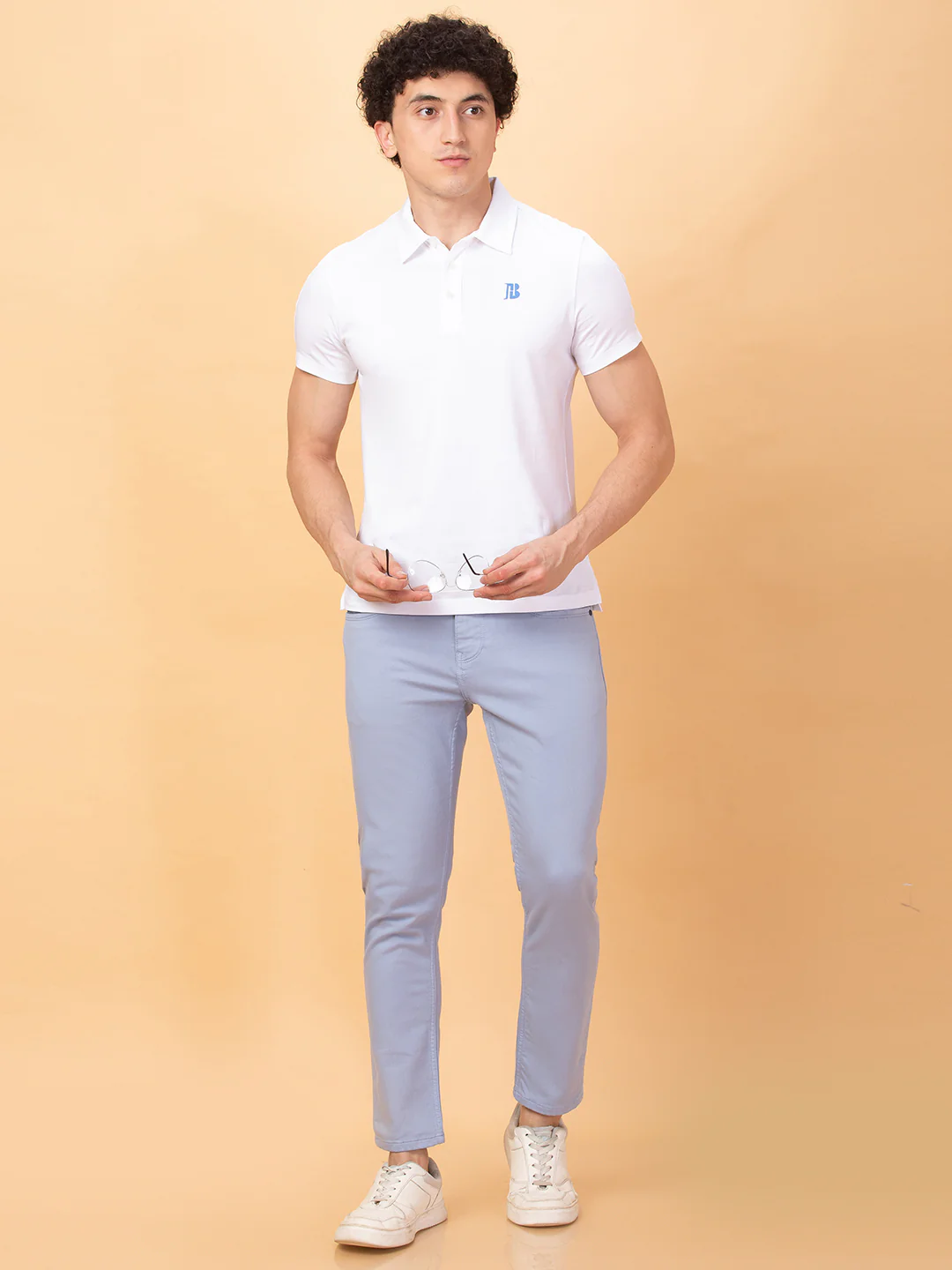 Blue Cropped Fit Denims For Men By Being Human Clothing - Image 6
