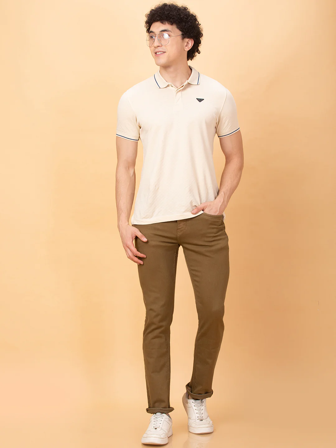 Camel Straight Fit Denims For Men By Being Human Clothing - Image 6