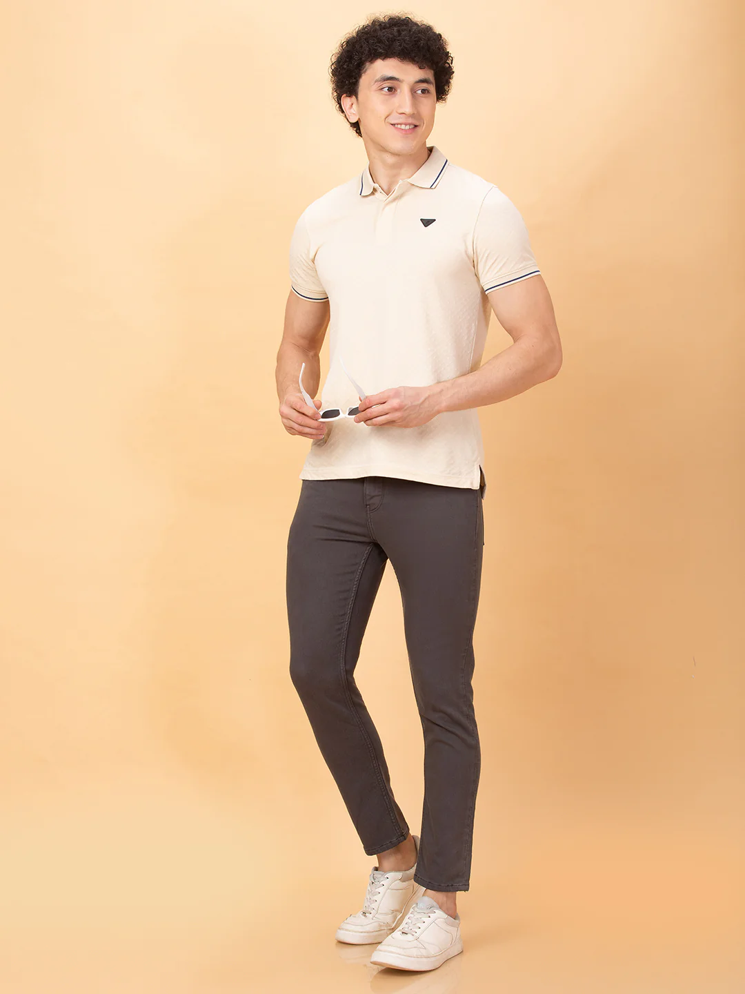 Charcoal Cropped Fit Denims For Men By Being Human Clothing - Image 6